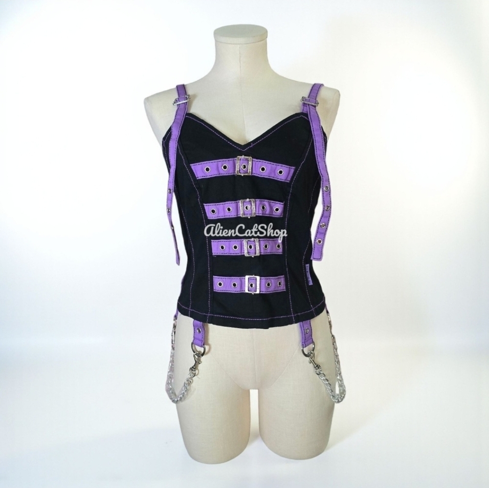 **NEW** Lavender Buckle Corset Top Tripp NYC Royal Bones